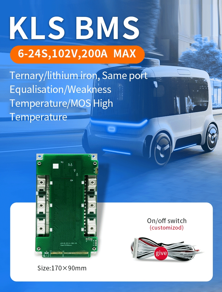 KLS 6S-24S Battery Management System LiFePO4 Li ion BMS 8S 24V 16S 48V 20S 60V 80A - 200A)