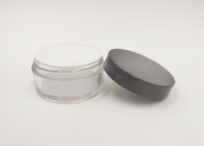 50g Black Cap PET Plastic Lotion Jars Transparent Color FDA Certification
