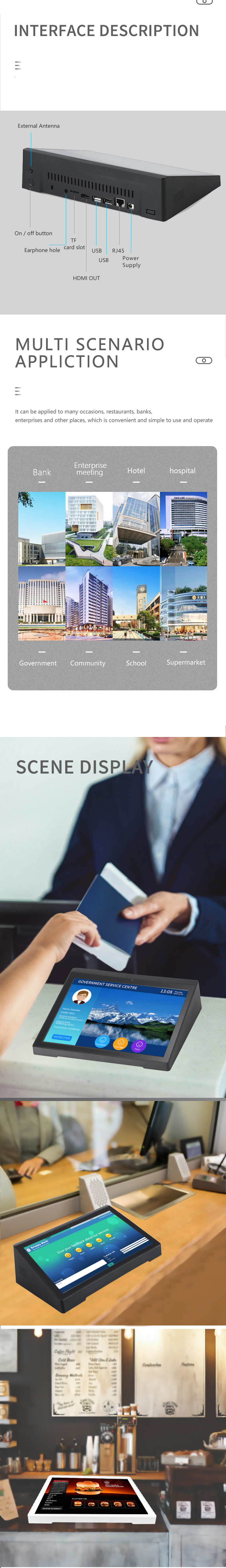 Android Os 10.1 Inch Tablet PC 1280x800 IPS Screen All-In-One Desktop Computers