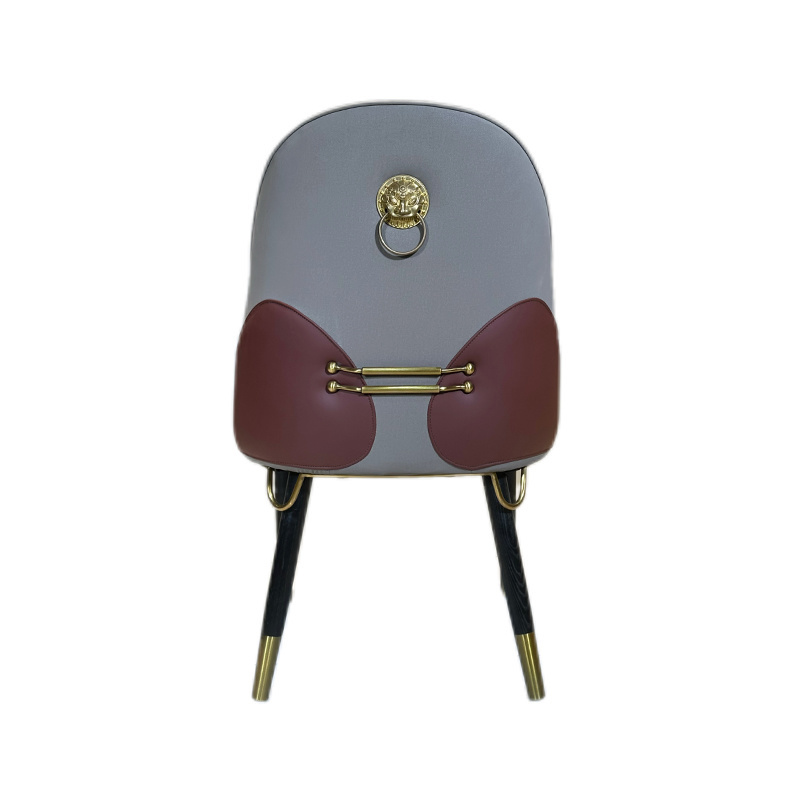 Hotel Furniture Factory Wholesale Restaurant Luxury Solid Wood Leather Chair Dining Room