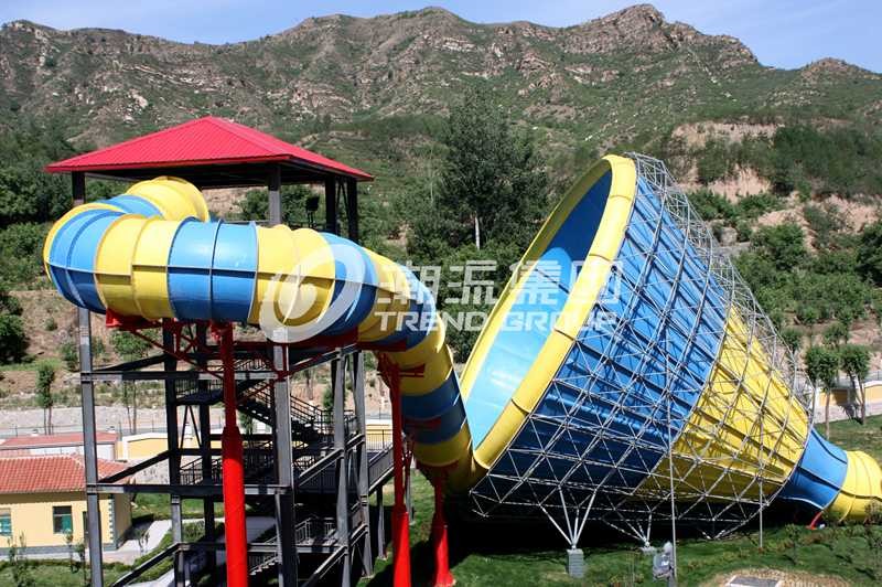 Water Park Fiberglass Super Tornado Adult , Kids Water Slides 14.6m Platform Height