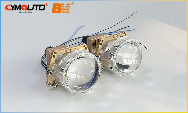 3 Inch Dual Cup Dual Lens 69w H7 Bi Led Projector Blue Lens 50000 Hours Lifespan