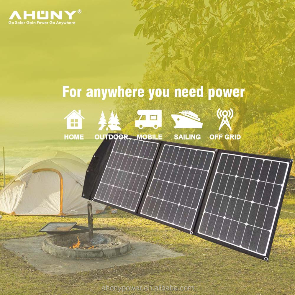 Sunpower 120W Folding Solar Panel Kit Charger Cloth Bag For Camper 4WD Tourers RV