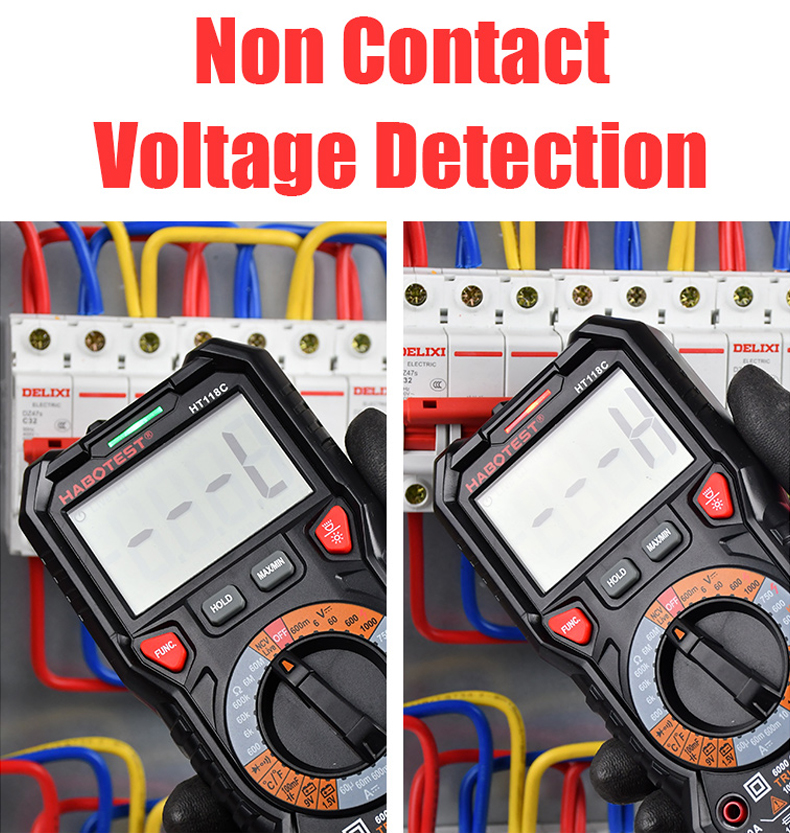 10A 6000 Counts Handheld Digital Multimeter , 750V Capacitance Test Multimeter