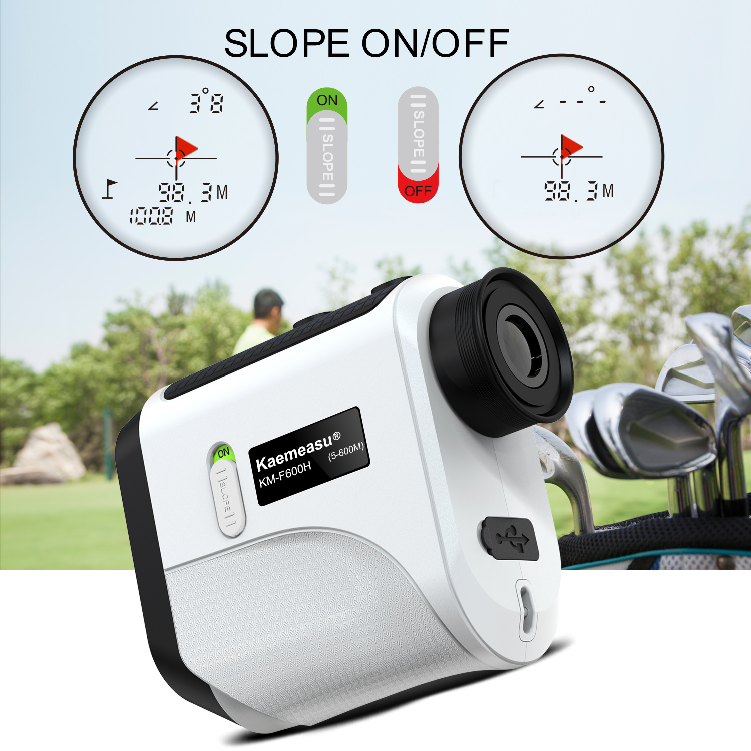 kaemeasu Laser Distance Meter Professional Hunting Rangefinder Outdoor Activities Handheld Shooting Range Finder F450