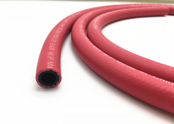 Red Fabric Braided Compressed Air Hose / Flexible Rubber Hose B.P 900psi