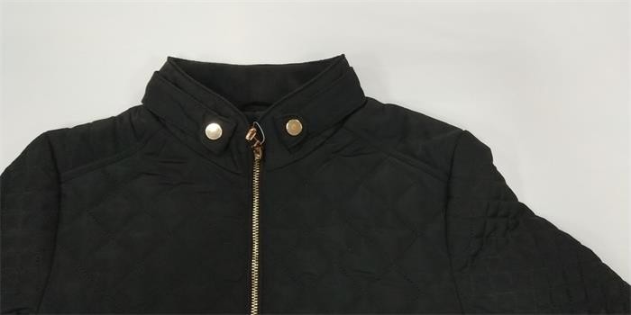 Black Padded Parka Coat Womens Cotton Quilted Jacket Ladies Full Length Waterproof