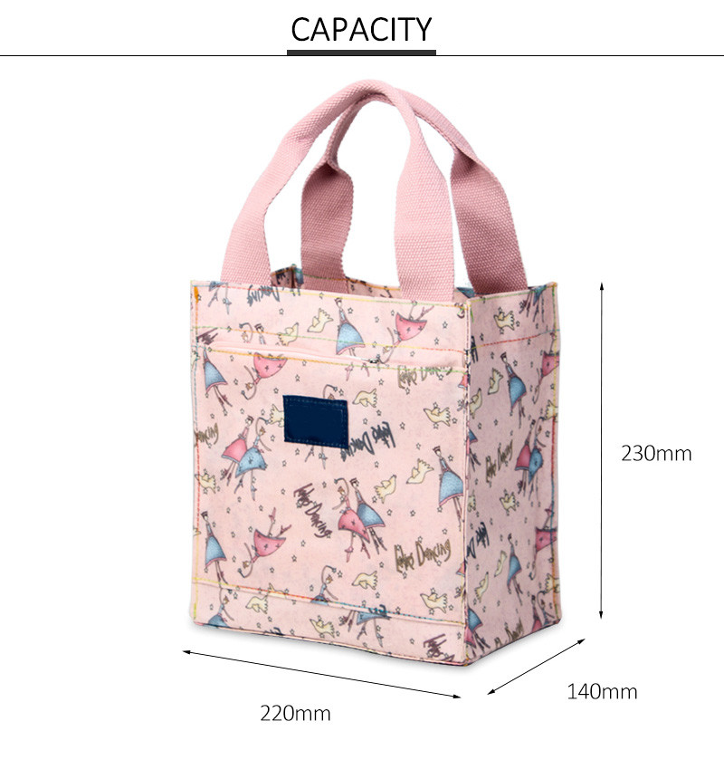 Foldable Minimumism Thermal Insulated Canvas Lunch Bag