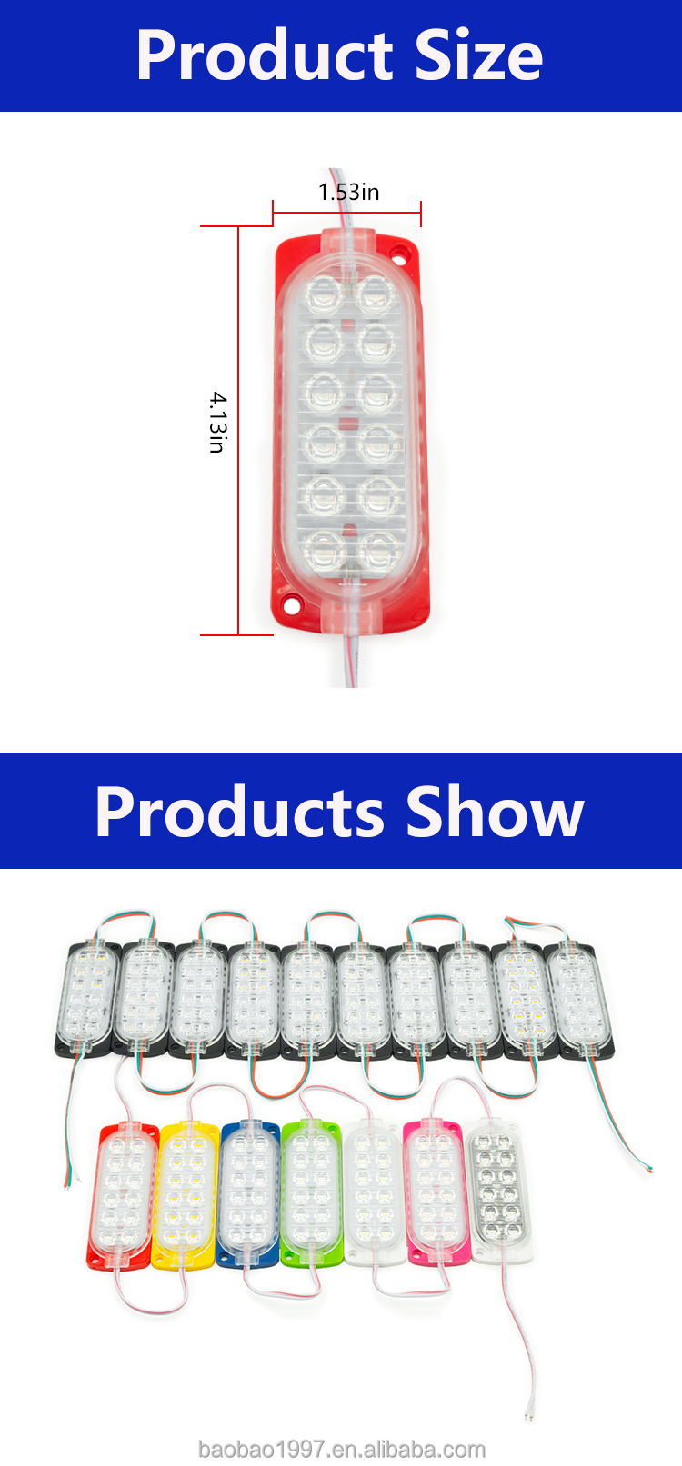 Yellow Green Blue Pink Flash 12 Beam LED Module Light Accessories
