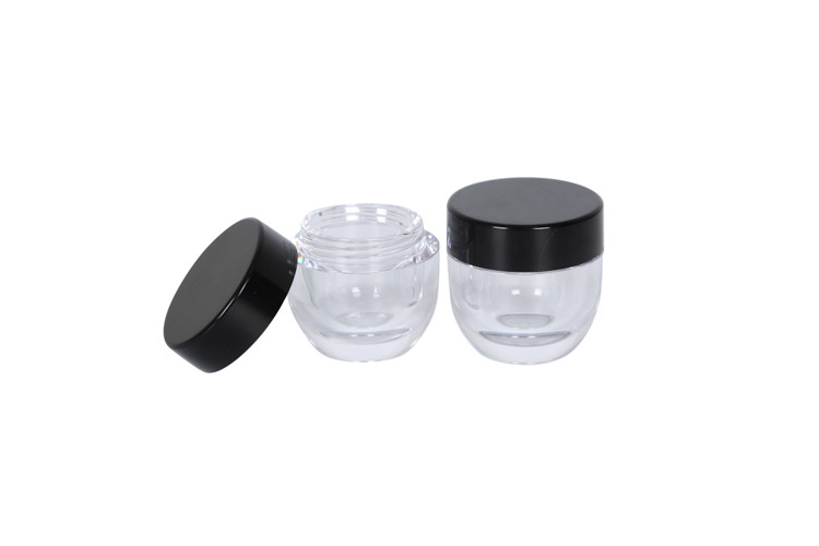 Round Bottom 5ml Mini Cream Jar Glass Cosmetic Brow Powder Container Eye Lip