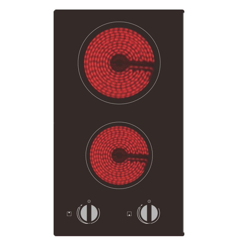 12inch Cooktop Infrared Knob Control Two Burner Ceramic Cooker