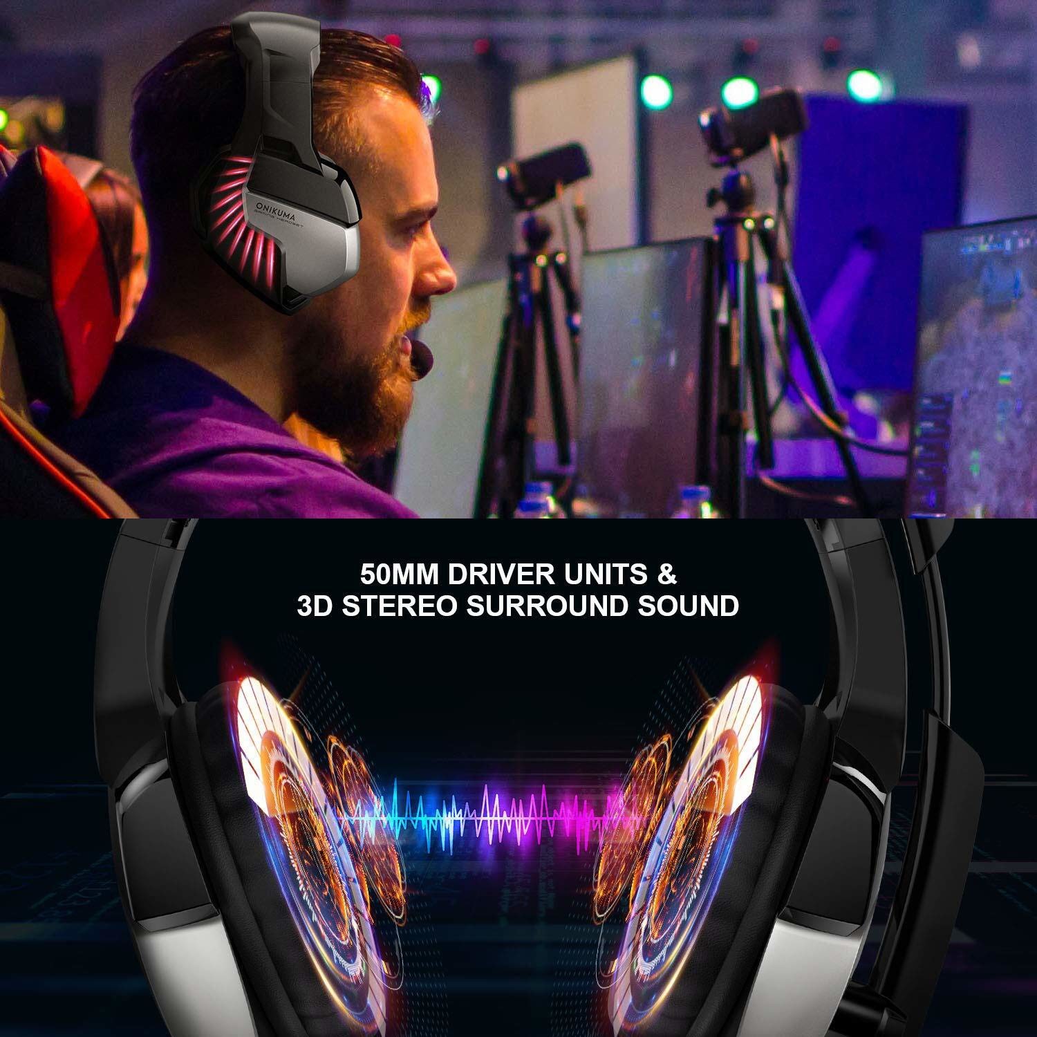K5 Pro Noise Cancelling PC Gaming Headset with Mic
