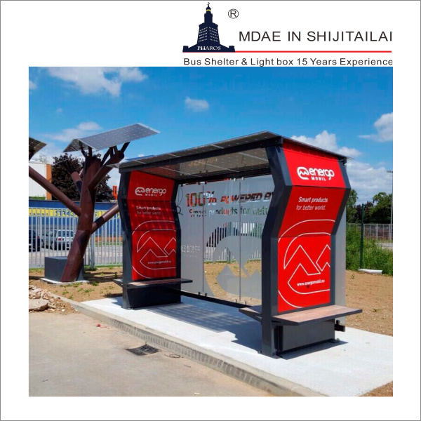 Tempered Glass WiFi T8 L4.5m Modern Bus Shelter