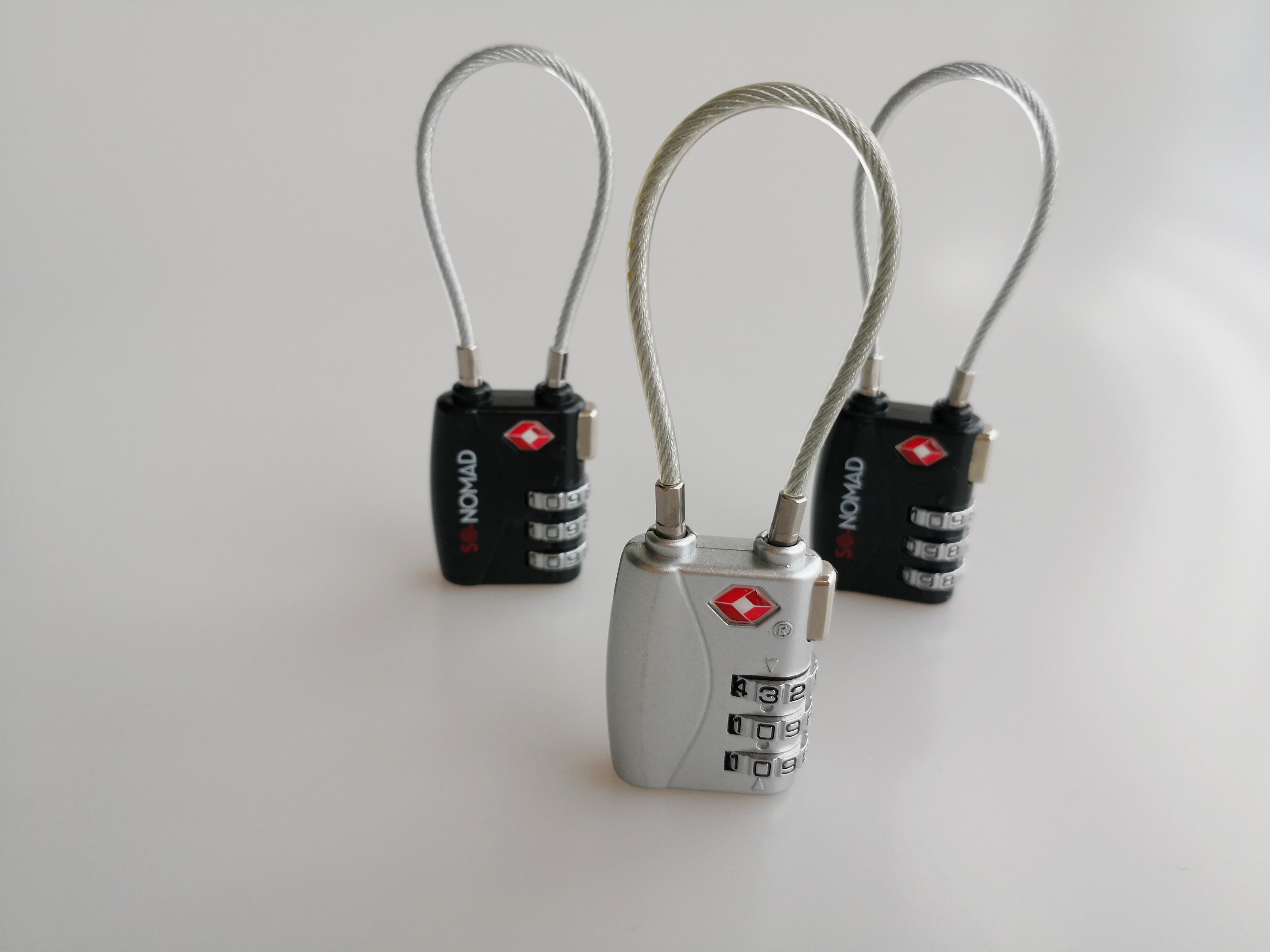 40CM Length TSA Cable Lock Color Customized Logo Printed BSCI Approved