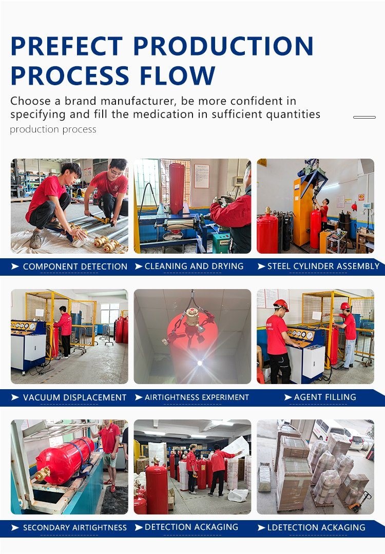 Automatic Brass FM200 Fire Extinguisher Red Cylinder 8-10 Second Discharge For Novec1230 / IG541