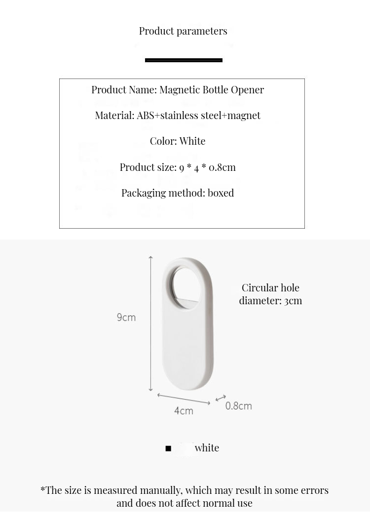 Custom Color Magnet Stainless Steel Can Bottle Opener for Home and Restaurant Serving