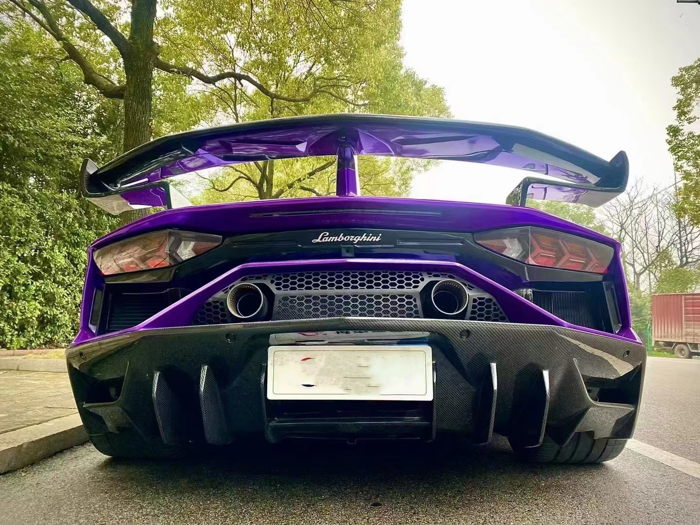 For Lamborghini Aventador LP700 LP720 Carbon Fiber Body Kit Aventador Upgraded SVJ Style Front and Rear Bumper Spoiler Body Kit