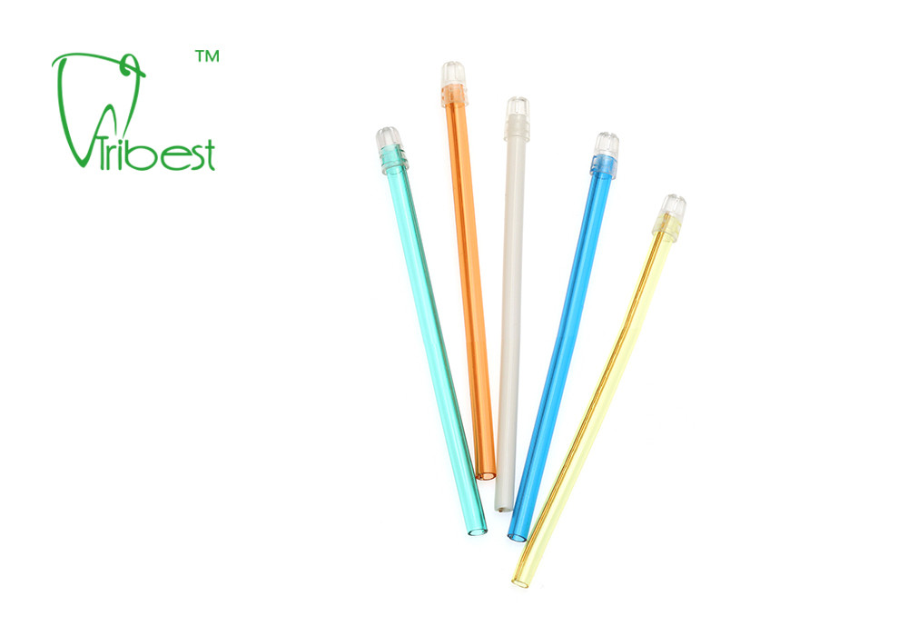 Clear Body Colorful PVC Dental Suction Tip Disposable Saliva Ejector