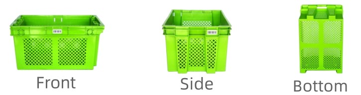 Meat Plastic Grocery Crates Basket Agriculture Stackable Nestable Moving Box
