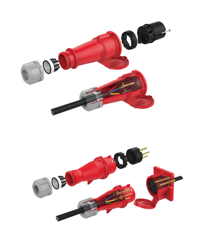 16 amp CE certificated 4 pole industrial equipment installation fitting Connector for aviation and dock
