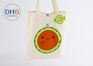 Shopper White Cotton Tote Bag Custom Printed Image Patterned Cute Design