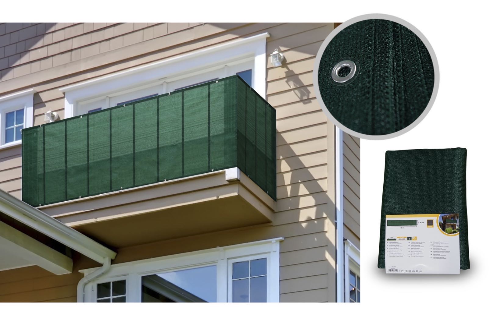 Balcony Hdpe Shade Net 0.9x5m UV Sail Finishing