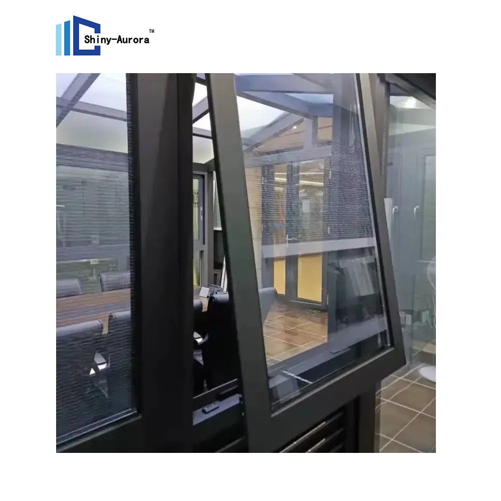 Australian Standard Chain Winder Awning Window Bathroom Awning Type Double Glazed Windows Aluminum Glass Windows