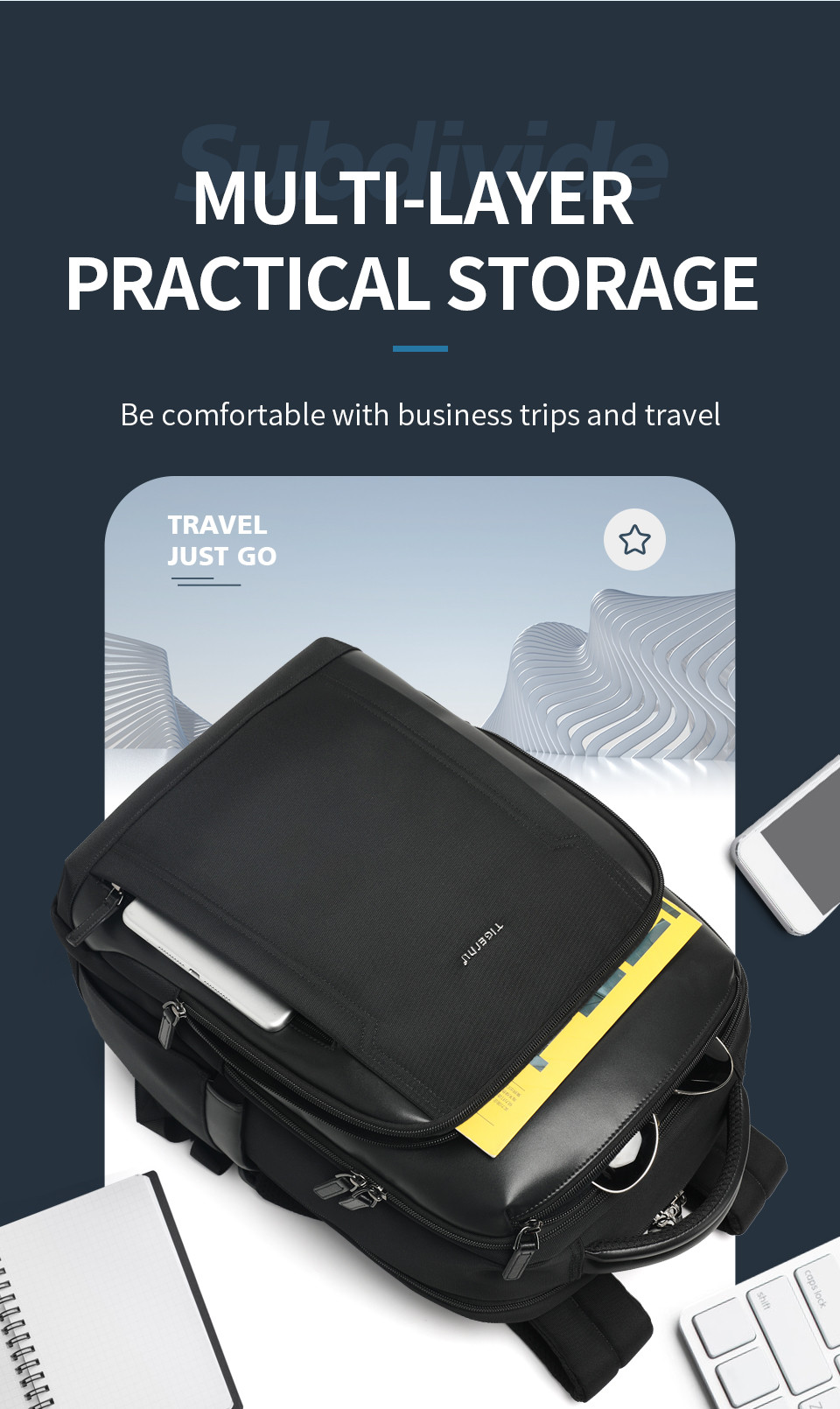 Tigernu Anti Theft Waterproof Shockproof Large Capacity 15.6 Inch Laptop Business Travle Backpacks