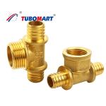 1/4 3/8 1/2 3/4 Inch Pex Sliding Fitting Natural Brass Color PEX Pipe Fitting