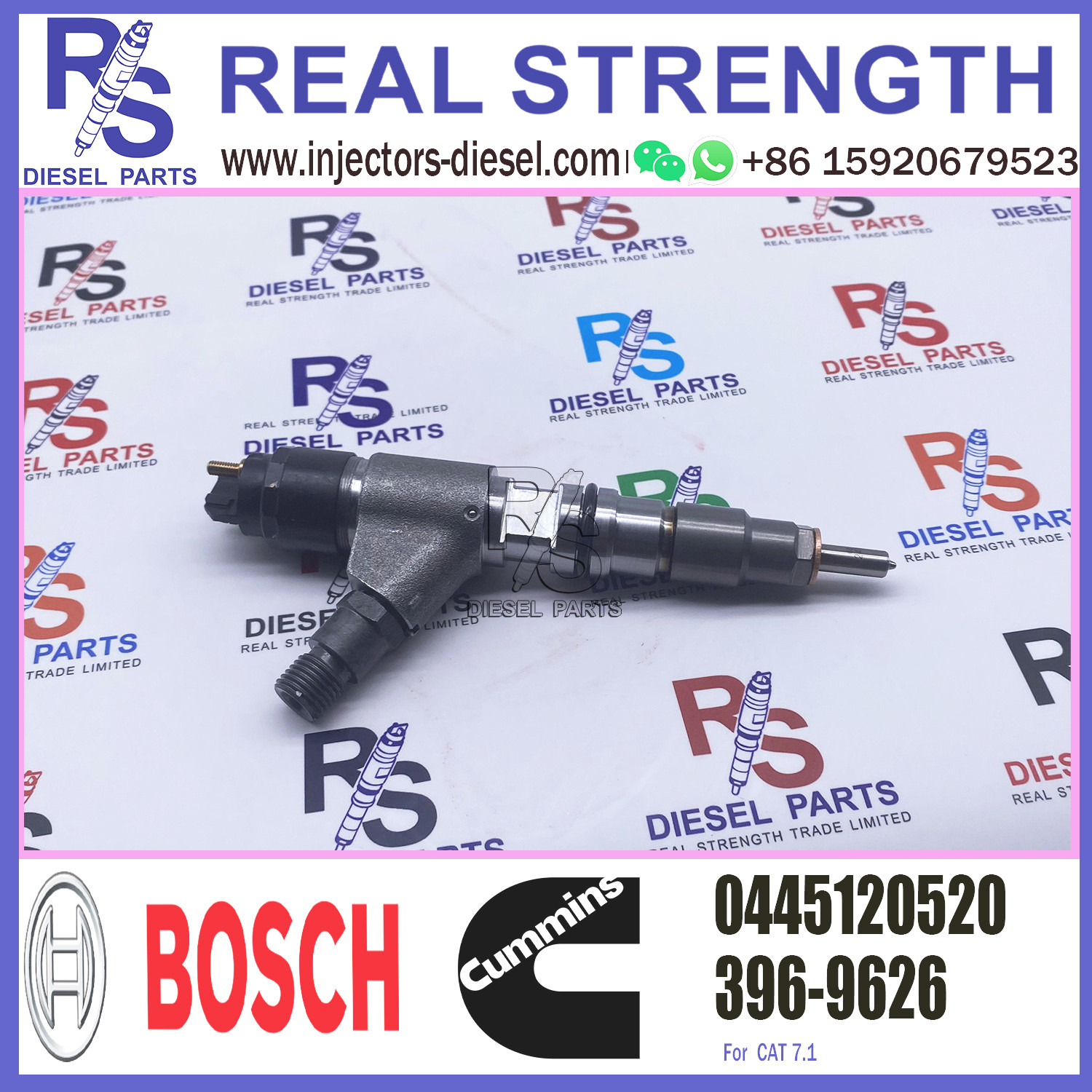 0445120371 0445120520 Common Rail Injectors For Caterpillar 3969626 PERKINS T413609