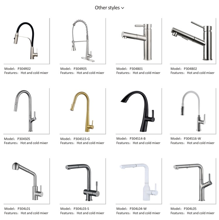 80cm Stainless Steel Kitchen Faucet White Single Handle Brushed Pull Out Mixer