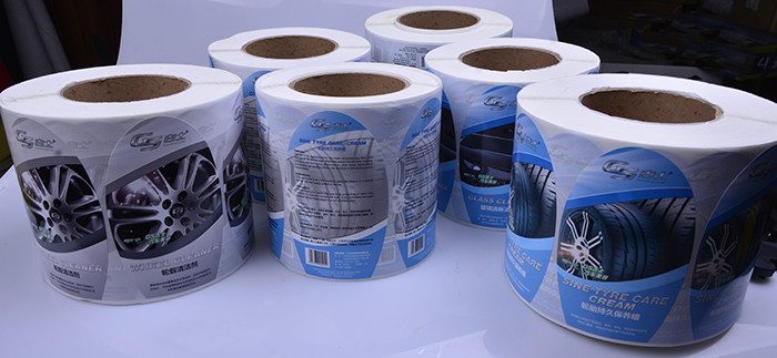 Custom glossy waterproof oval die cut bottle packaging labels for car care product