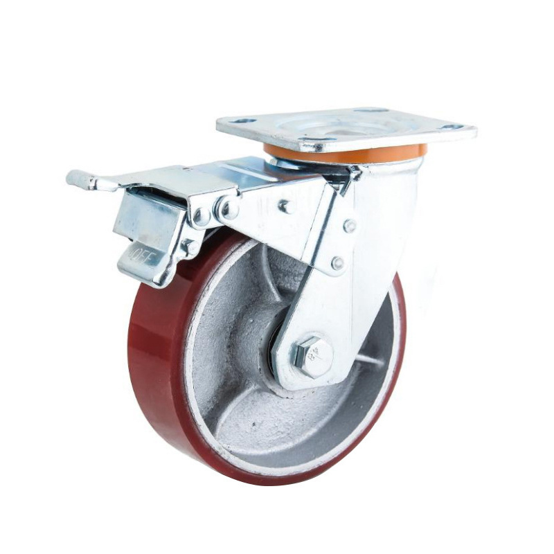 Heavy Duty 550kg Loading Caster Wheel Iron+PU Equiptment Caster Wheel