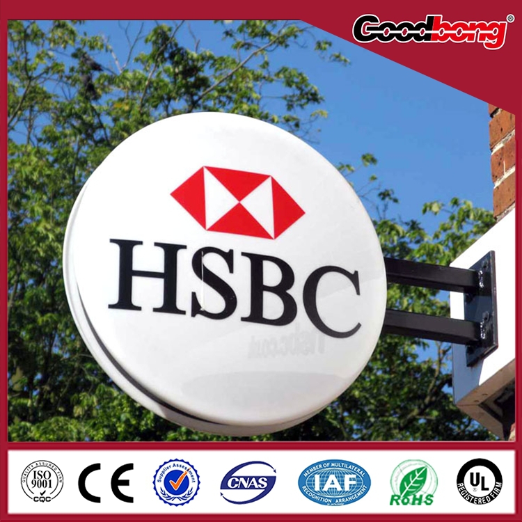 New Advertising High quality round vacuum metal frame rotating sign