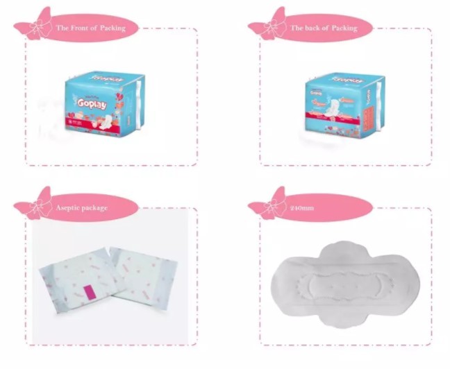 Waterproof Polyethylene Film Day Use Organic Sanitary Napkins