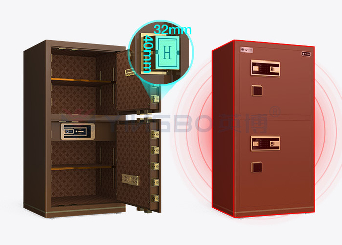 95kg Biometric Fingerprint Lock Safe Box Dual Alarm YB/N7-120D Coffee Office Lock Box