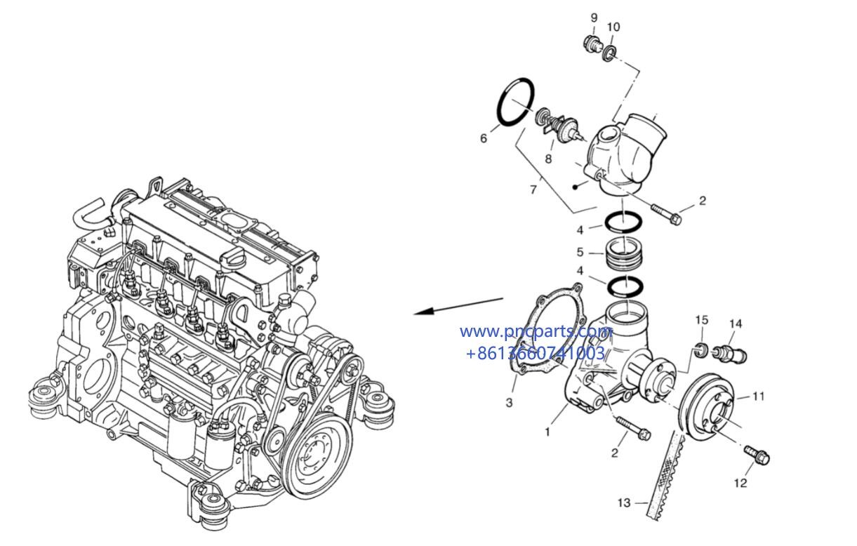 Volvo L40B L45B 20726077 Excavator Spare Parts Water Coolant Pump