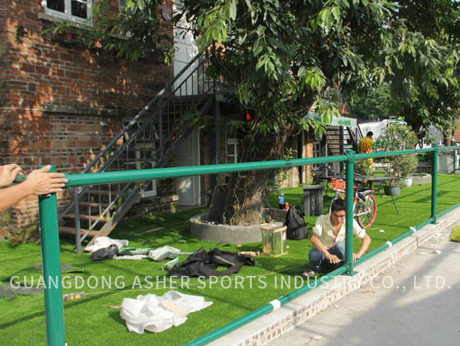 Interlocking Garden Artificial Grass Turf Green Soft PE Material