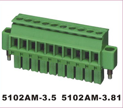 5001 PA66 Brase Plug Terminal Block Connector IP65