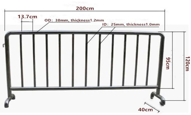 Wide 2500m Metal Crowd Control Barriers Retractable Pedestrian Barriers