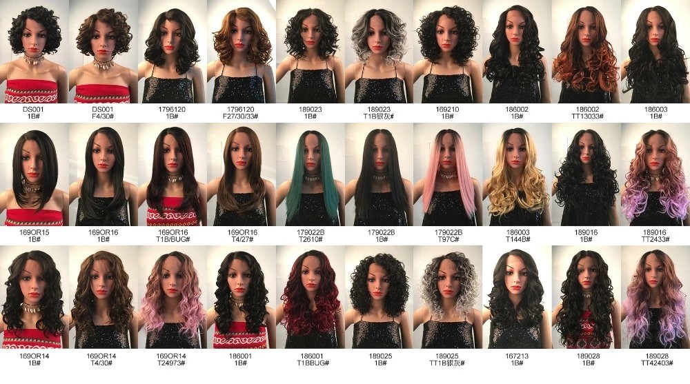 250g Kanekalon Fiber Wigs With Bang , Heat Resistant Pure Color Short Wave Wig
