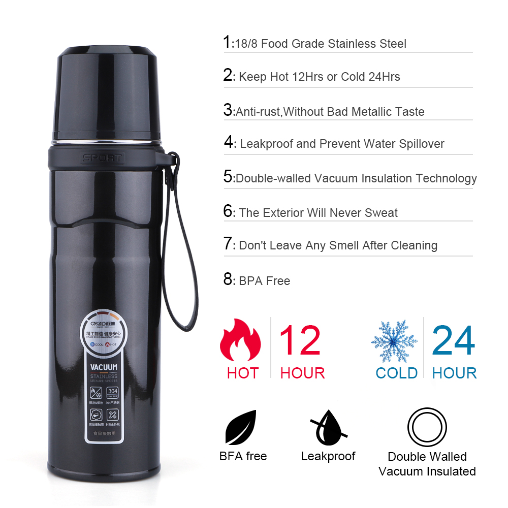 Bullet Shaped Vacuum Flask Thermos Bottle, Vacuum Cup Bullet Shaped Vacuum Stainless Steel Flask/Thermo