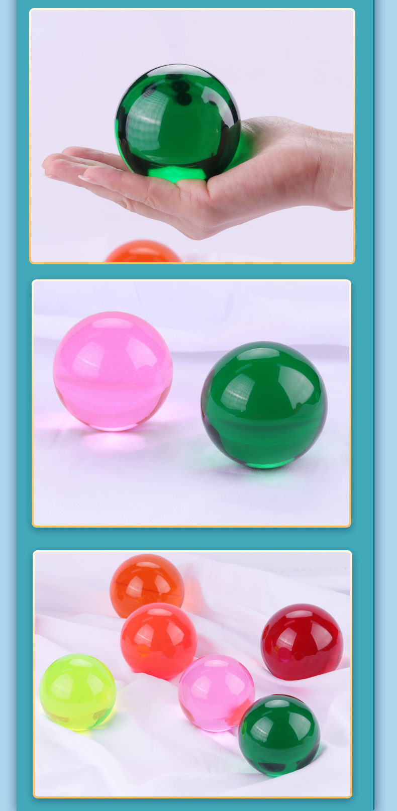 40mm 50mm Transparent Juggling Balls Red Blue Acrylic Crystal Ball Bead