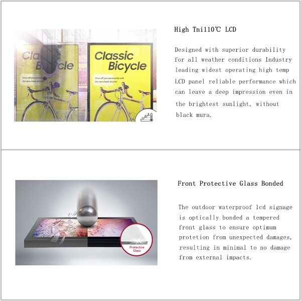 32inch Waterproof Digital Signage 2500nits High Brightness Outdoor Totem Touch Screen