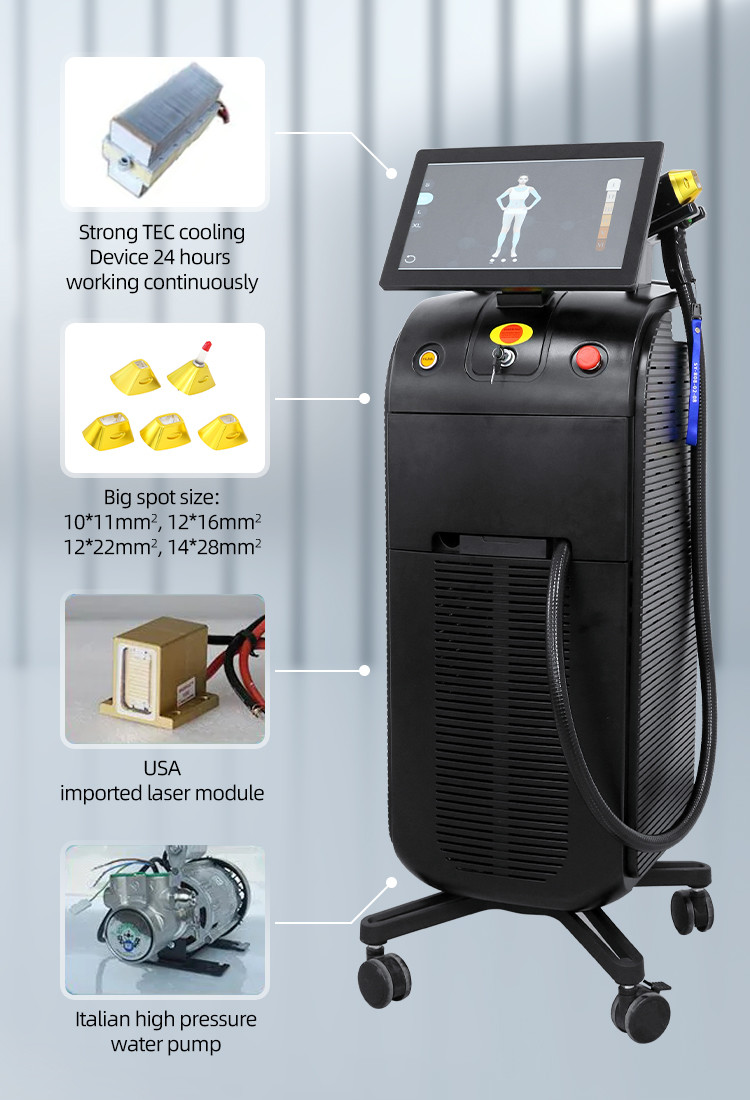 4K Screen 1800W Yag Laser Depilation Machine 808nm Diode Removal Hair Soprano Ice Platinum