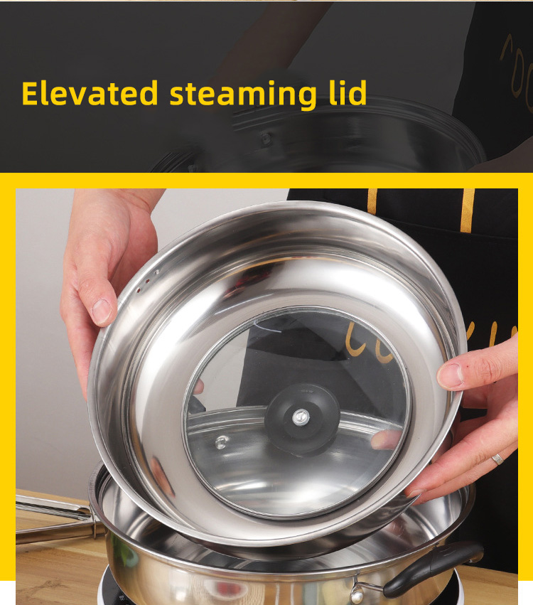 Wholesale 28cm Cooking Pot 2 Layer Cooking Steamer Stainless Steel Food Steamer Steamer Pot With Lid