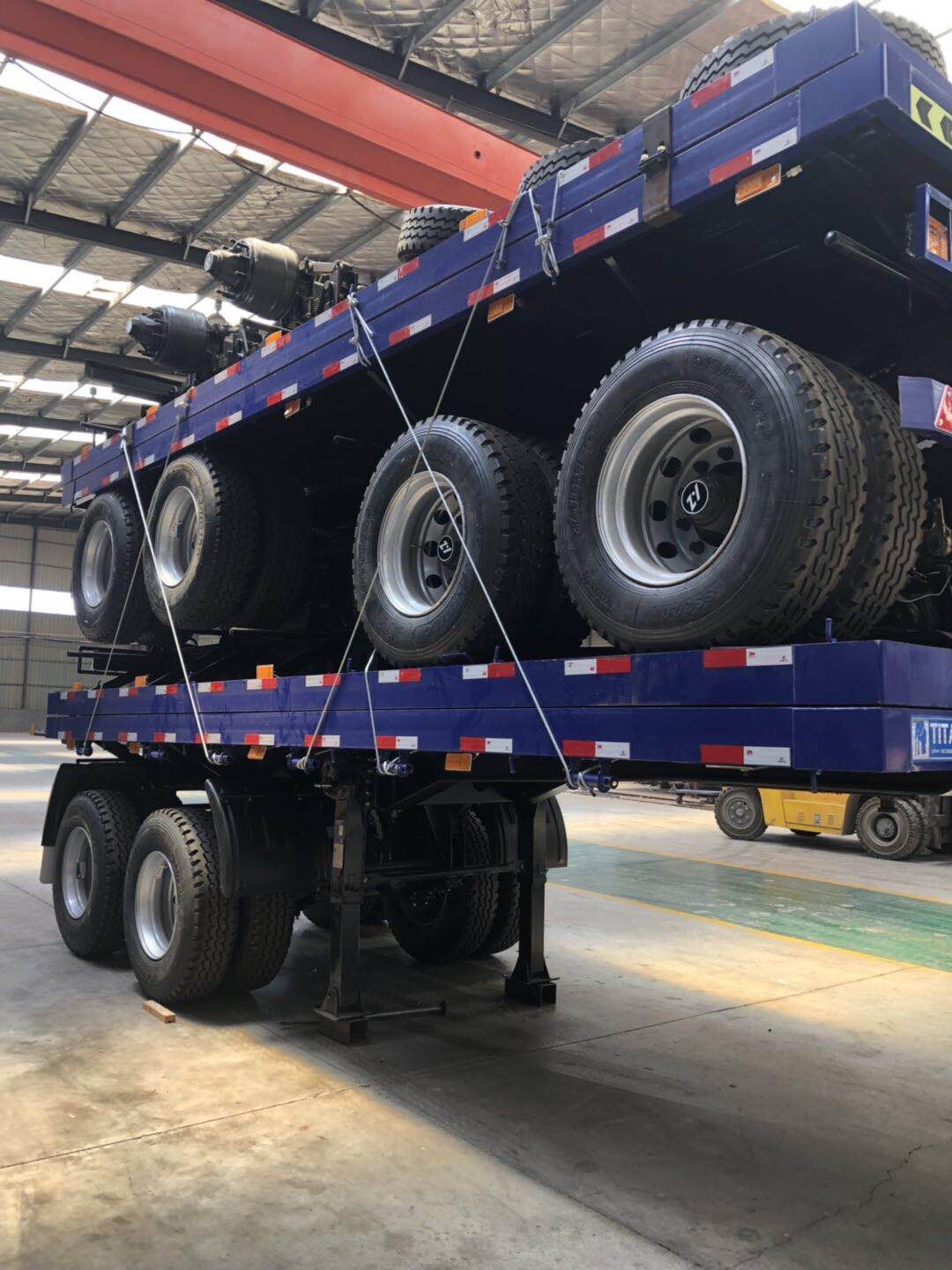 40ft Container Platform Flatbed Semi-Trailer with Front Wall in Heavy Duty Design