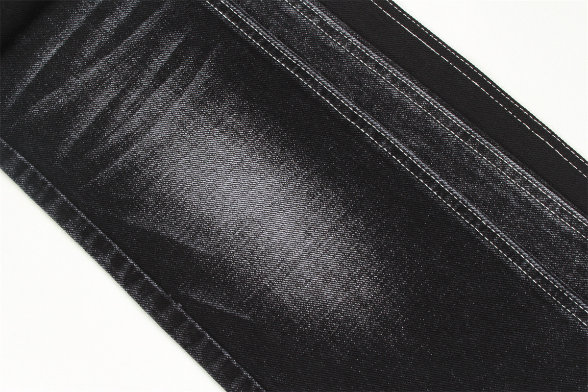 Black Shade 11.8Oz Cotton Polyester Denim Fabric For Skirts Shorts