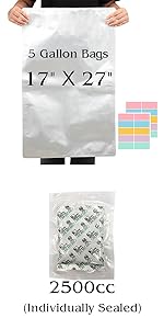 5 gallon mylar bags