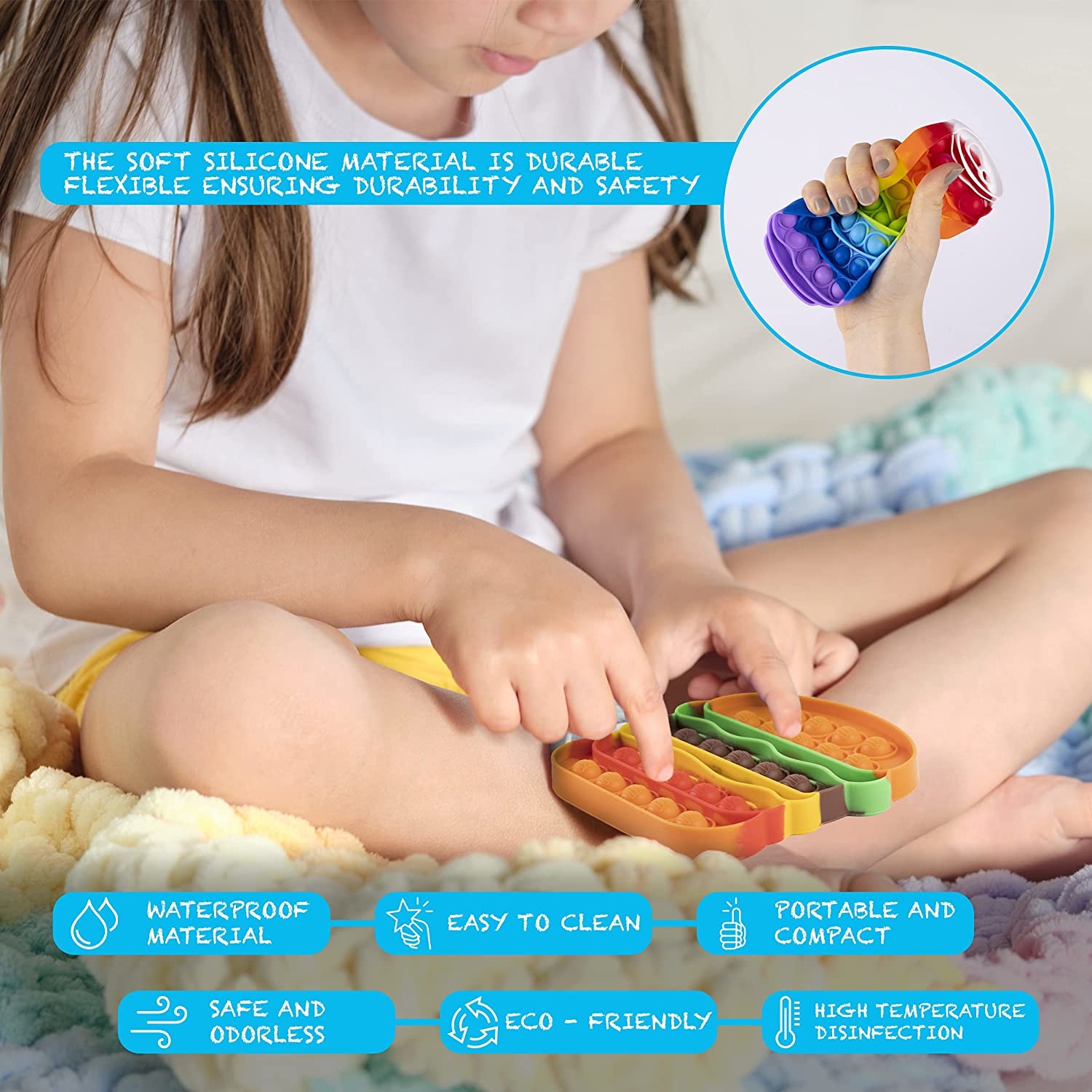 Silicone Material Sensory Fidget Toys Handberg Pisa Chip Can Shape For Baby